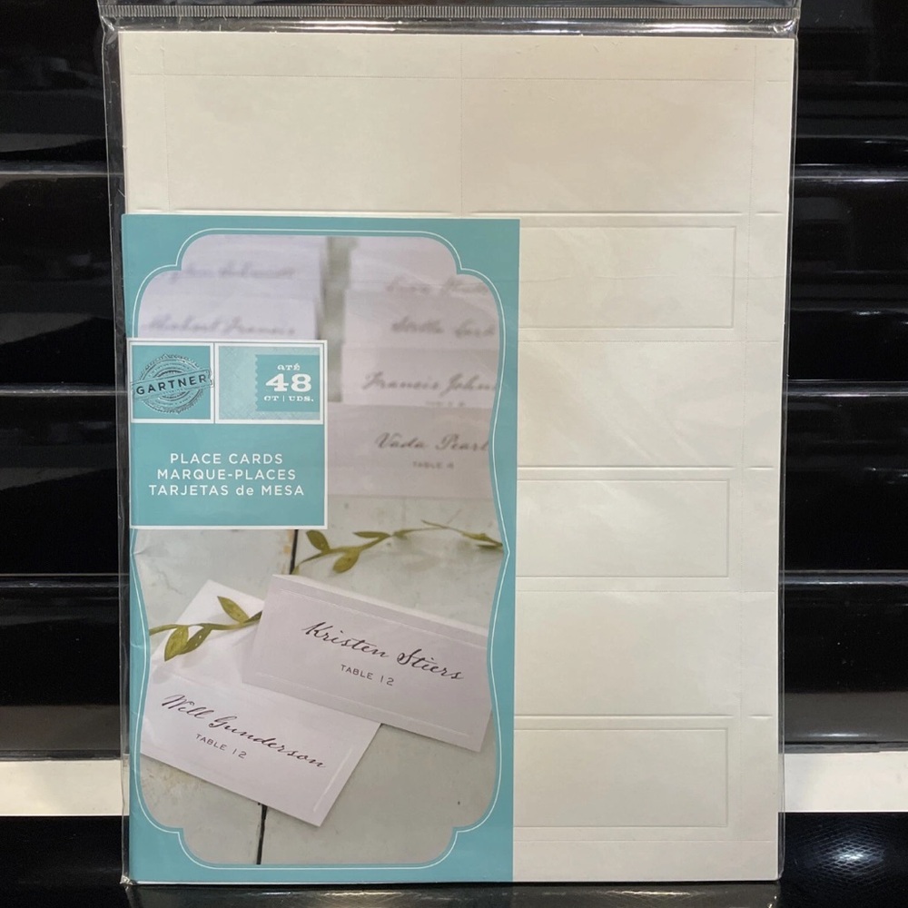 Gartner Studios PLACE CARDS Pearl Ivory 48 Printable cards Wedding, Dinner Party